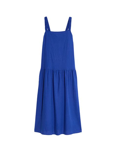 Buy Linen Rich Scoop Neck Midi Drop Waist Dress at Marks & Spencer