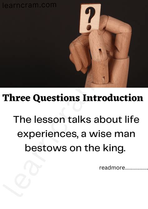 Image result for Three Questions You Must Answer