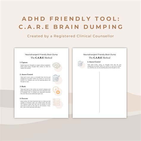 ADHD Overwhelm Worksheet: the Neurodivergent Brain Dump Tool the CARE ...