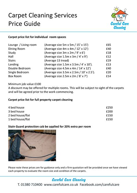 Carpet Cleaning Price List | Templates at allbusinesstemplates.com