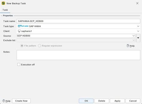 5 1 0:SAP HANA Configuration - SEPsesam