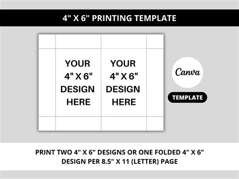 4x6 Printing Template, Invitation Cards, Greeting Cards, Foldable Card ...