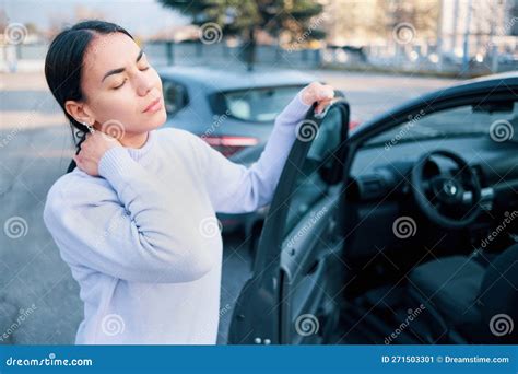 Woman Suffering Neck Pain after Car Accident Pile-up Stock Image - Image of injury, whiplash ...