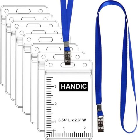 50pcs Name Badge Holders Clear Badge Holder with Lanyard Waterproof Type Clear ID Badge Holder ...
