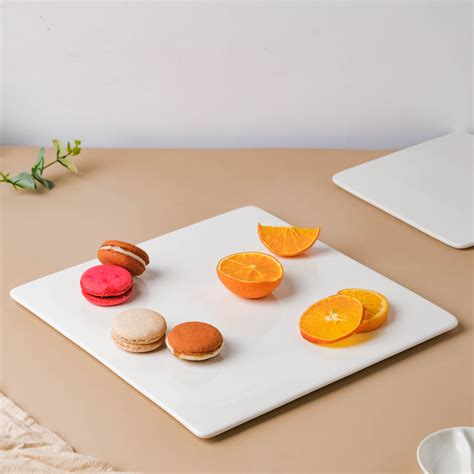 Serena Snowy White Square Platter Large Online - Premium Platter | Nestasia