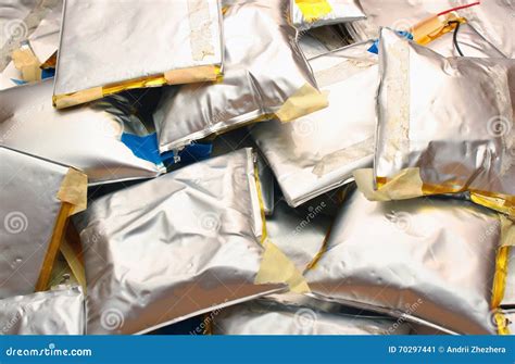 Swollen Lithium Ion Polymer Batteries - Toxic Dangerous Waste Stock ...