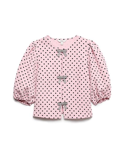 Buy Polka Dot Embellished Bow Top at Marks & Spencer