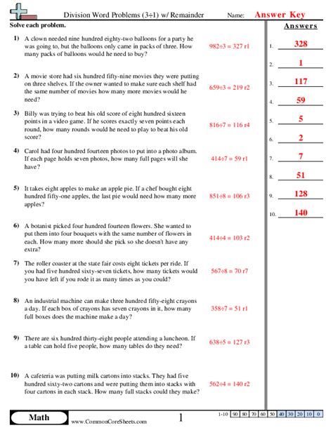 Image result for Division Worksheets Grade 4 Word Problems