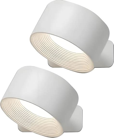 Aplique de pared blanco 7,5 x 7,5 x 4,5 cm, 2 luces tricolores, bola ...