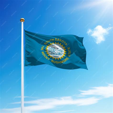 Premium Photo | Waving flag of south dakota is a state of united states ...