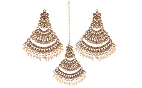 Buy COLOURFUL DESIRE Gold Tone American Diamond Traditional Earring ...