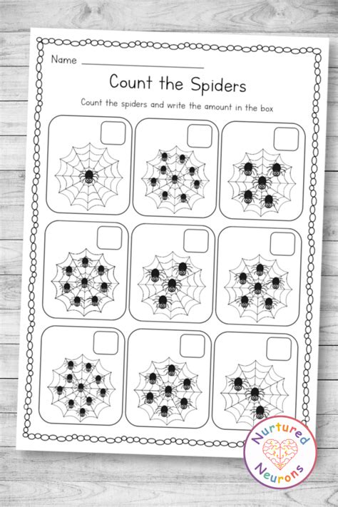 Spider Counting Worksheet 1-10 (Printable PDF For Kindergarten ...