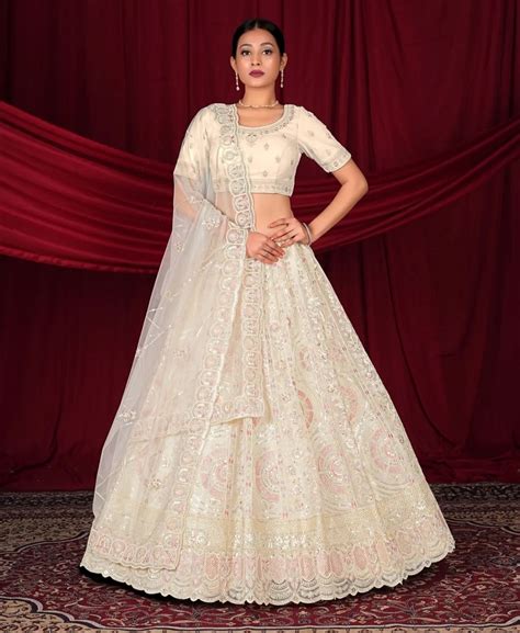 Majestic white pink bridal Lehenga – Shopping World