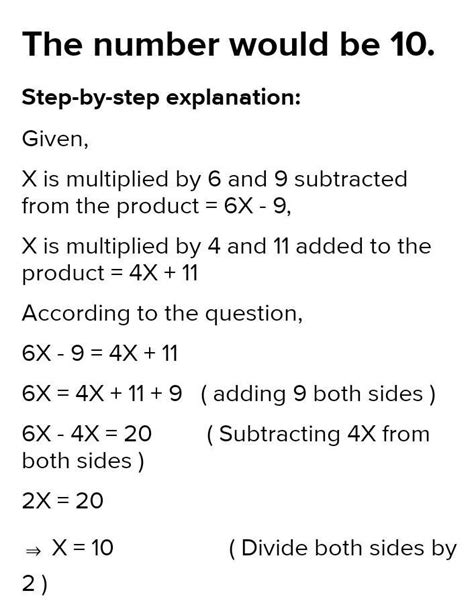 If 'X' is multiplied by 6 and 9 is subtracted from the product the ...