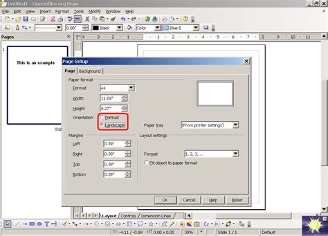 Switching page orientation in OpenOffice.org at Compdigitec Labs