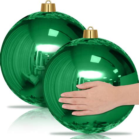 Amazon.com: Jerify 2 Pcs 12" Large Christmas Ball Ornaments Giant Shiny ...