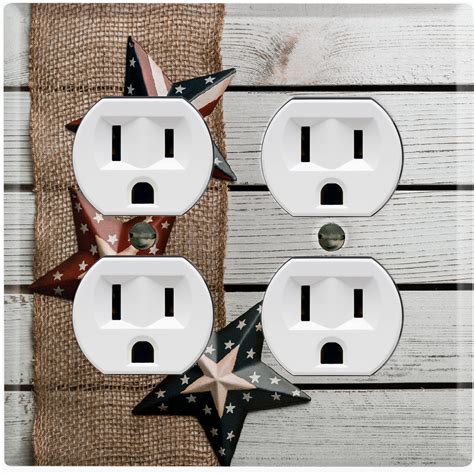 WorldAcc American Flag Star White Fence Nature Themed 2 - Gang Toggle ...