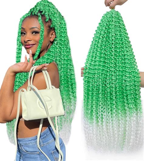 Buy Green White Passion Twist Hair 24inch Water Wave Passion Twist ...