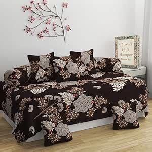 Buy BROMWICK Printed Microfiber 8 Piece Diwan Set Bundle,Includes 1 ...