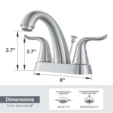 ALEASHA 4 inch Centerset 2 Handle Centerset Lavatory Faucet Brushed ...