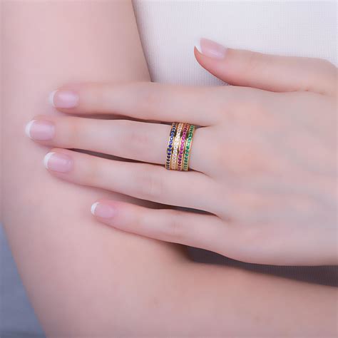 Promise Emerald 10K Gold Channel Full Eternity Ring:Jian London:10K ...