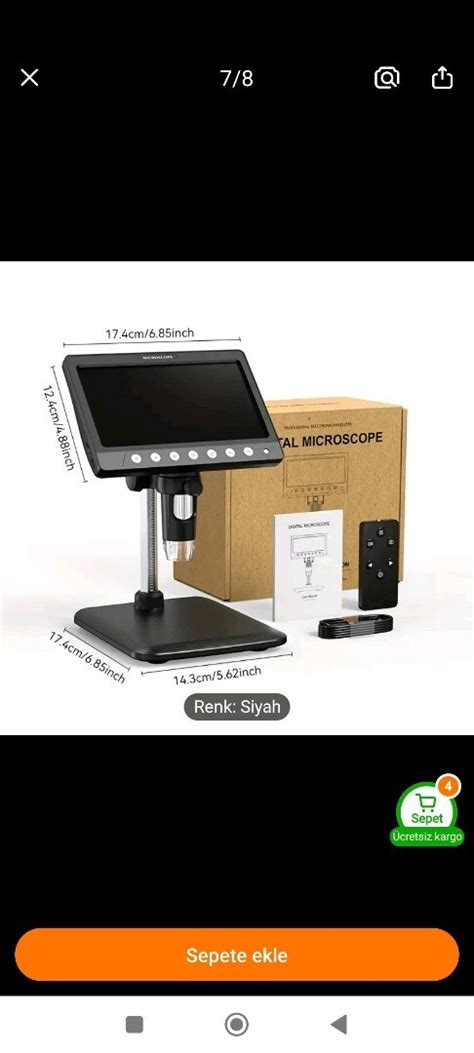 Dijital Mikroskop 7 inç full HD ekranlı. sıfır test amaçlı açılmıştır ...