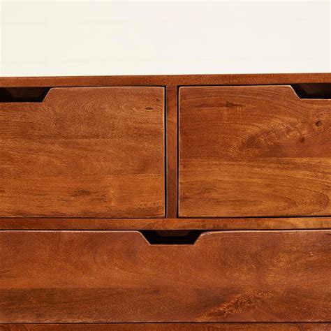 Buy Helios Anna Mango Wood Chest of 5 Drawers - Brown from Helios by ...