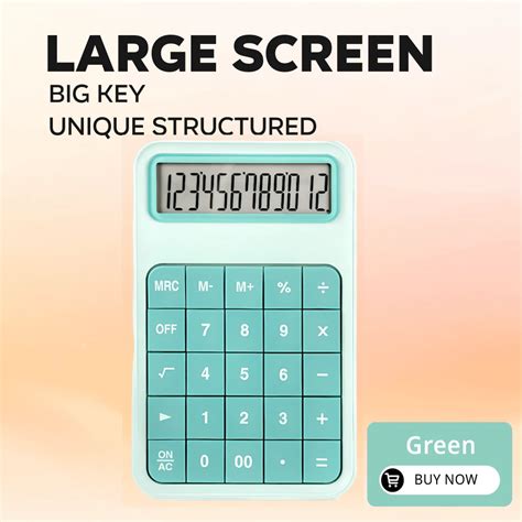 High-Precision 12-Bit Desktop Calculator - Large Display, Big Buttons ...