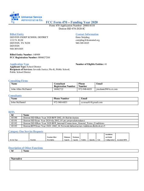 Fillable Online FCC Form 470 Form 470 Application Number: 200014110 ...