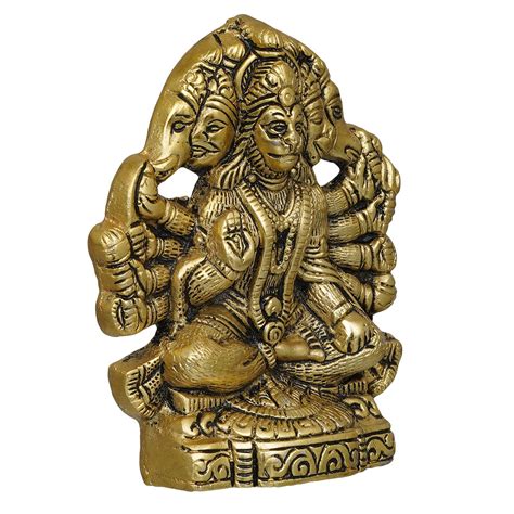 JaipurCrafts Premium Metal PanchMukhi Hanuman Idol Statue for Home and ...
