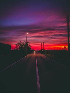 Download wallpaper 240x320 road, sunset, horizon, marking old mobile ...