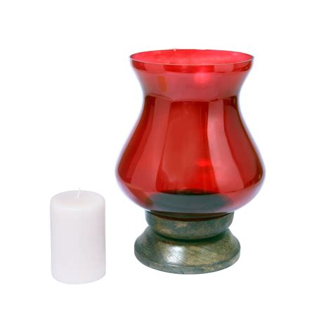 HOSLEY Pillar Candle Holder With Pillar Candle - Red, Pack of 1 ...