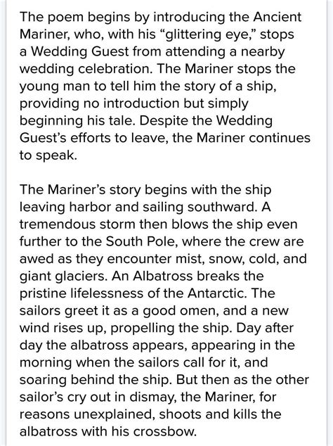 the Rime of Ancient Mariner summary.... - Brainly.in