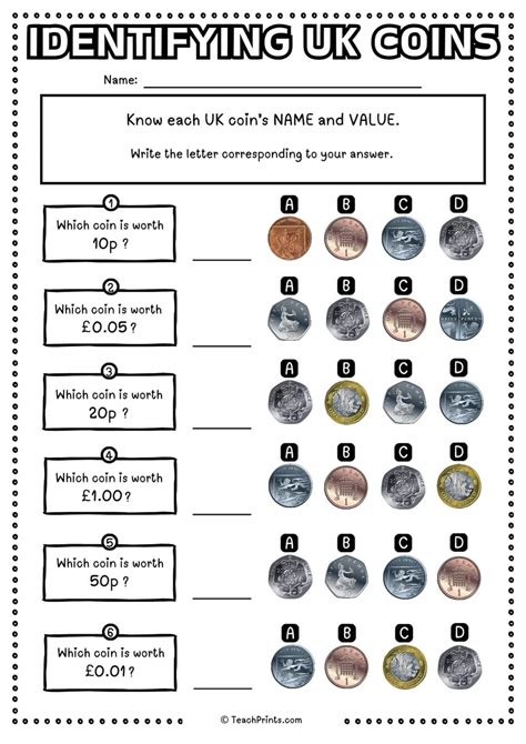 Naming Coins Worksheet Coins & Money Worksheets | ABCmouse