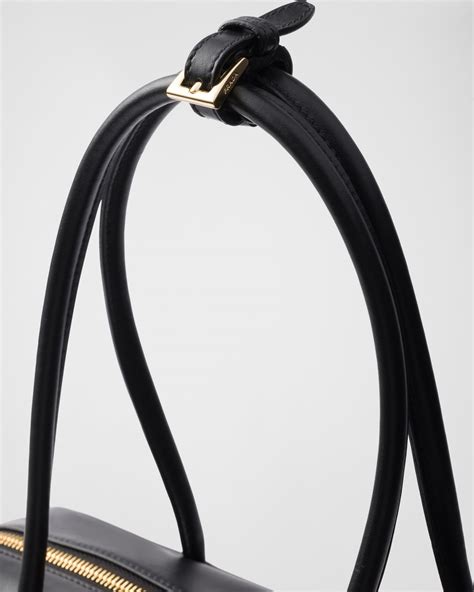 Black Large Re-nylon And Leather Top-handle Bag | PRADA