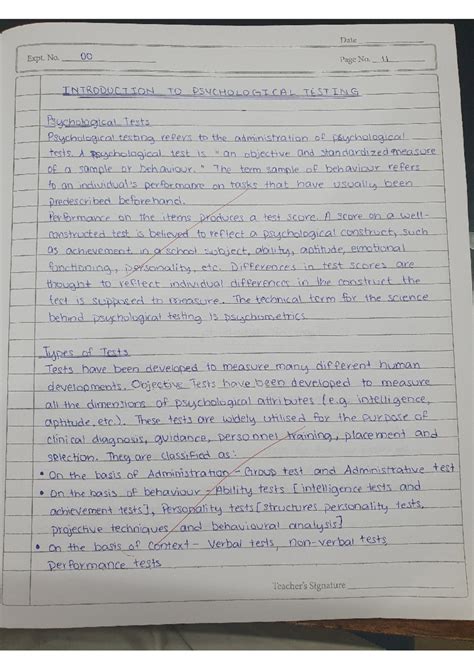 1st exp - psychology practical first experiment - Date Expt. No. 00 ...