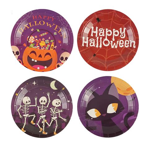Amazon.com: BOKFJBP 48PCS Halloween Plates 7 inch, Halloween Paper ...
