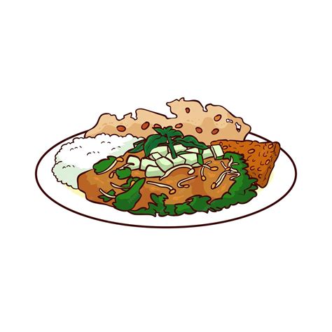 Hand drawn pecel food 1 | Premium Vector