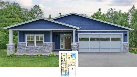 Perant And Blue Bungalow House Plans With Garage