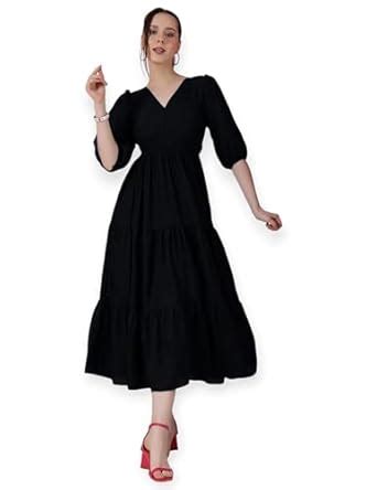 Buy Femvy Solid Gown for Women 75_11 Black at Amazon.in