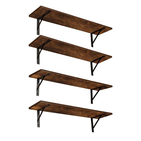 DINZI LVJ Long Wall Shelves, Set of 4, 31.5Inch Wall Mounted Shelves ...