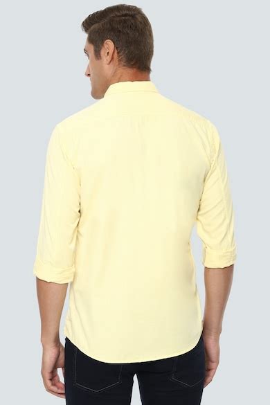 Buy Men Yellow Slim Fit Solid Full Sleeves Casual Shirt Online - 576025 ...