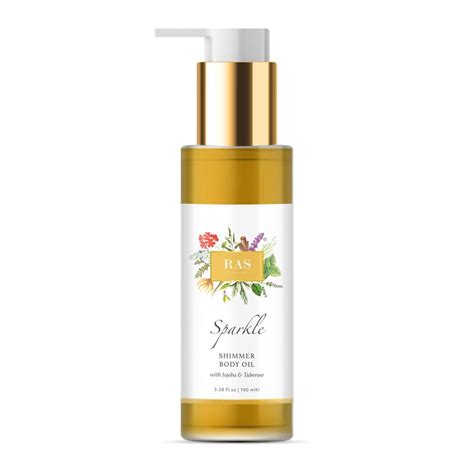 RAS Luxury Oils Sparkle Shimmer Body Oil, Quick Glow Body Oil; Gives a ...