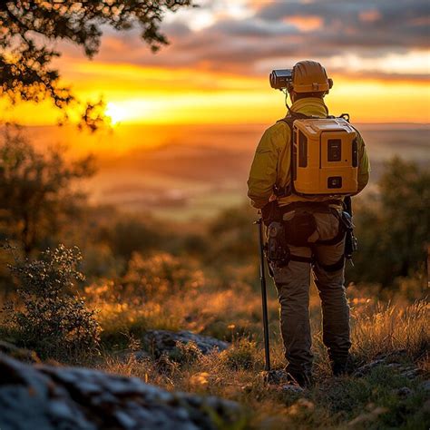 Professional surveyor performing land surveying tasks | Premium AI ...
