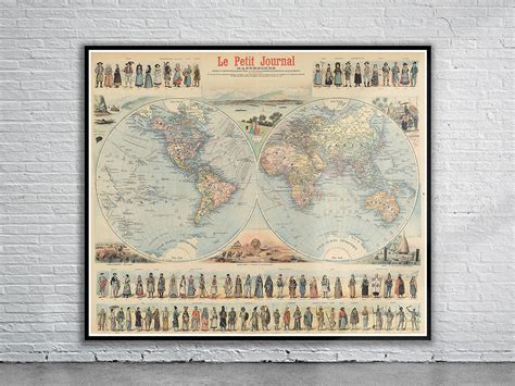 Vintage Map of the World 1900