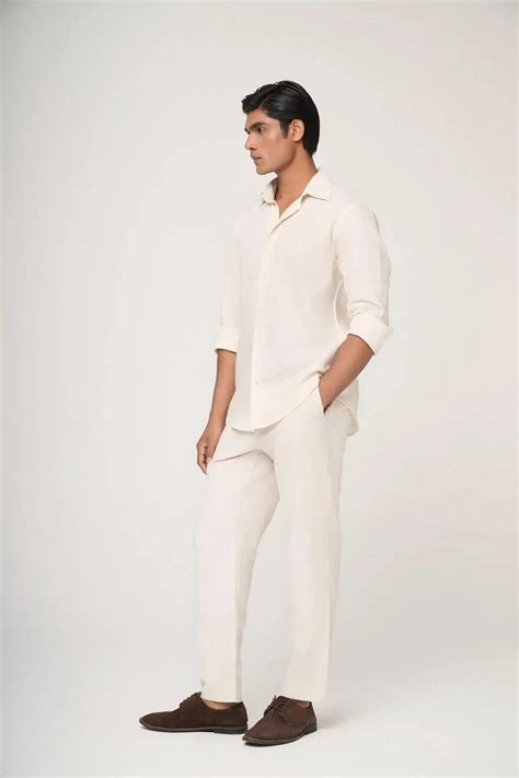 Buy Premium Cream Linen Shirt for Men Online | 2Minimals