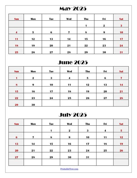 Three Months Calendar Printable PDF 2024- 2025