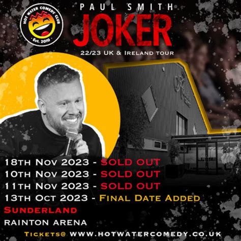 Paul Smith Joker, Rainton Arena, Durham, November 18 2023 | AllEvents.in