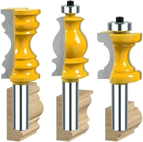 Helovmine 1/2 Inch Shank Architectural Molding Router Bit Set Crown ...