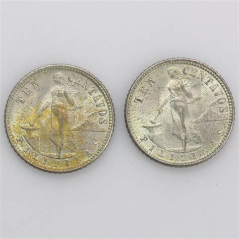 Silver Ten Centavos Coins, 2 Pieces | Property Room
